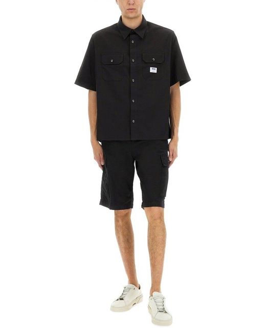 HUGO Black Ekyno Oversized Button-Up Shirt for men