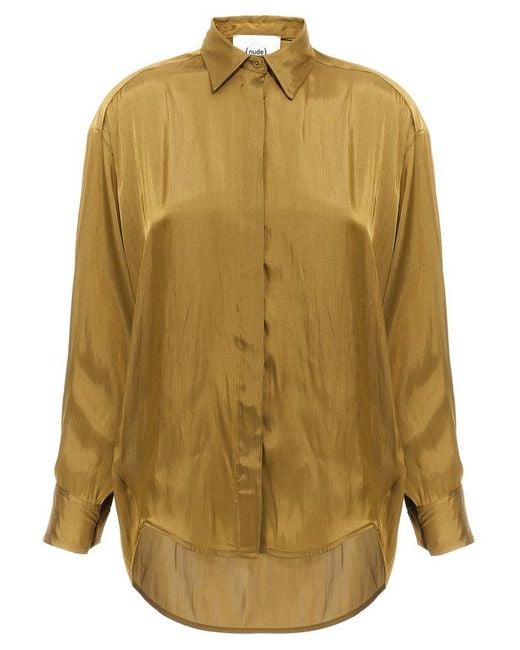 Nude Green Satin Blouse