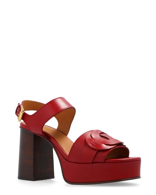 See By Chloé Red Loys Heeled Sandals