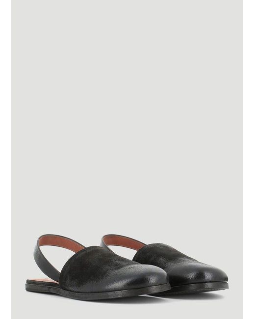 black sling back shoes flat