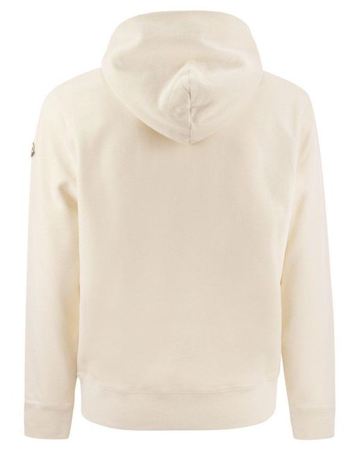Moncler Natural Hoodie With Logo, for men