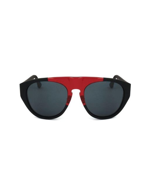 Linda Farrow Black X Kris Van Assche Aviator Frame Sunglasses for men