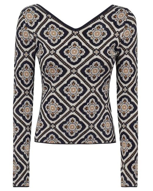 Etro Floral-jacquard Knitted Jumper in Black | Lyst