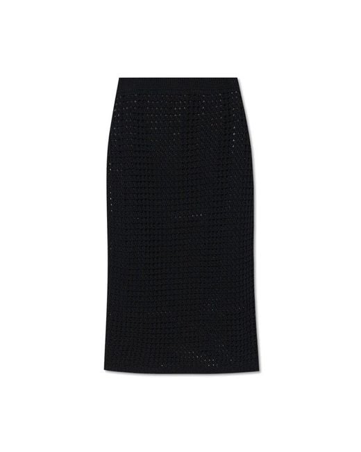 Theory Black Skirt With Decorative Knit