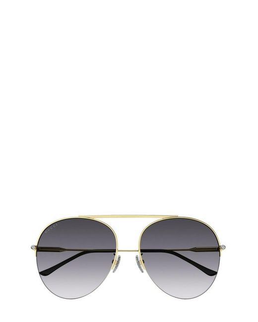 Gucci Blue Aviator-frame Sunglasses