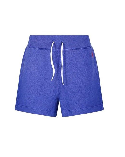 Polo Ralph Lauren Blue Logo Embroidered Drawstring Athletic Shorts