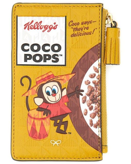Anya Hindmarch Yellow Coco Pops Zipped Card Holder