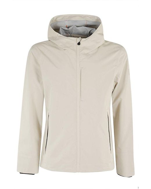 Save The Duck White Jari Logo Patch Hooded Jacket for men