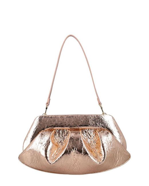 THEMOIRÈ Brown Metallic Effect Clutch Bag