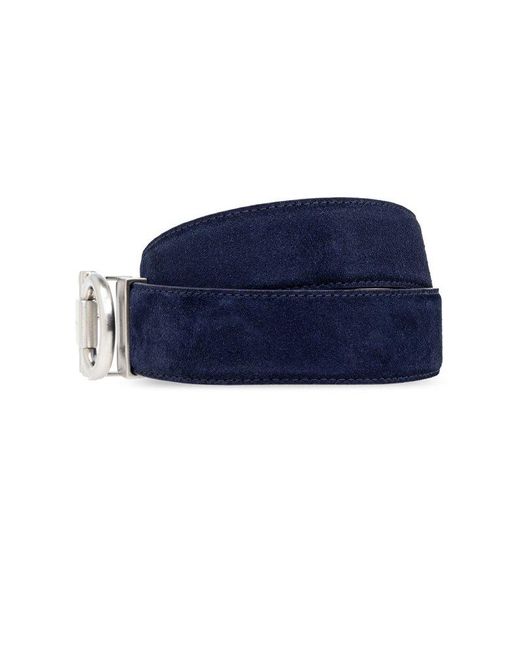 Ferragamo Blue Leather Belt, for men