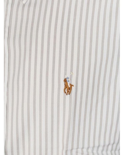 Polo Ralph Lauren White Striped Long-sleeved Shirt for men