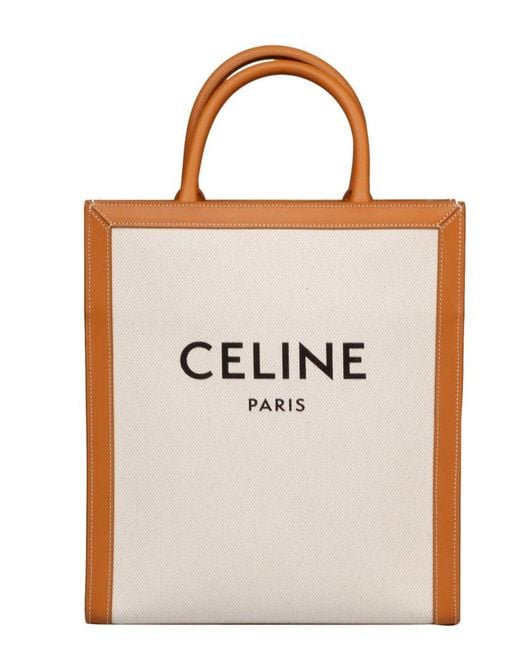 Céline White Small Vertical Tote Bag
