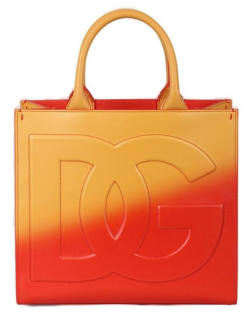 Dolce & Gabbana Orange Dolce & Gabbana Medium Dg Daily Tote Bag