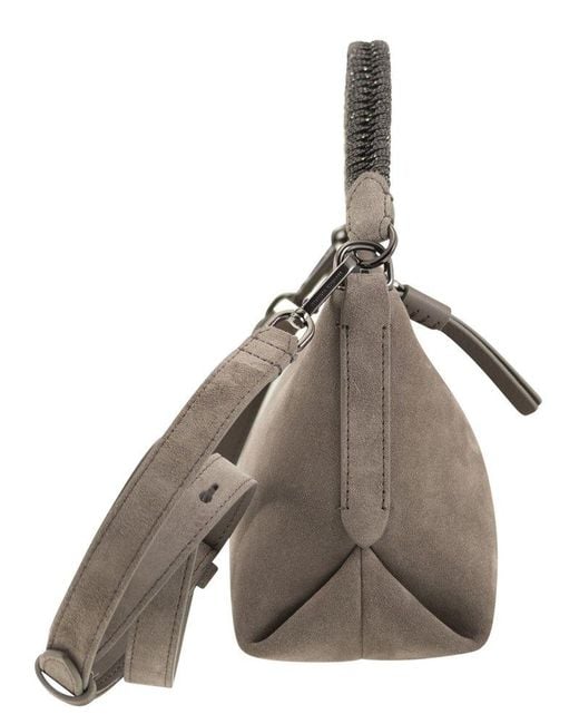 Brunello Cucinelli Brown Suede And Jewellery Bag