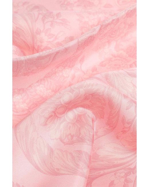 Versace Pink Silk Twill Scarf