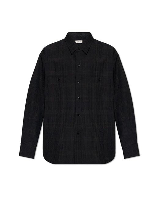 Lemaire Black Checked Shirt, for men