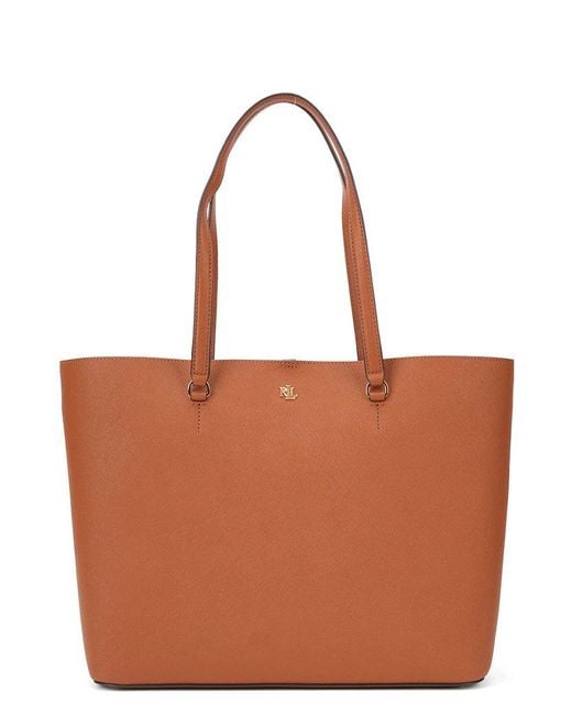 Ralph Lauren Brown Karly Large Tote Bag