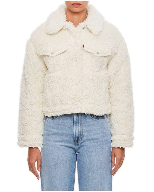 Levi's White Baby Bubble Sherpa Trucker