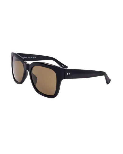 Linda Farrow Black X Dries Van Noten Square Frame Sunglasses