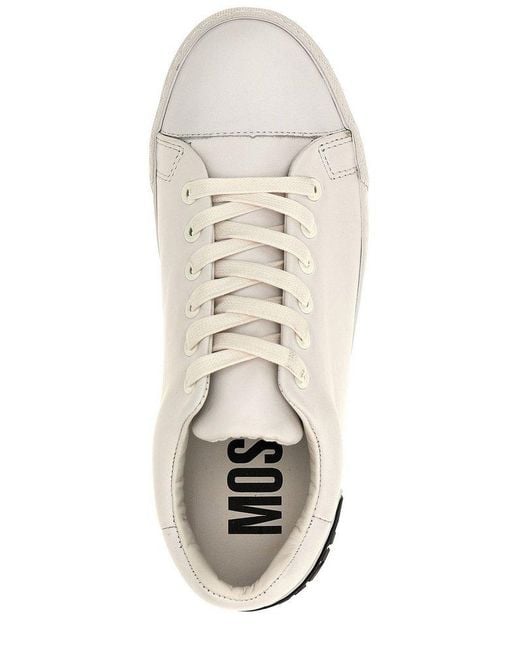 Moschino White Logo-detailed Lace-up Sneakers