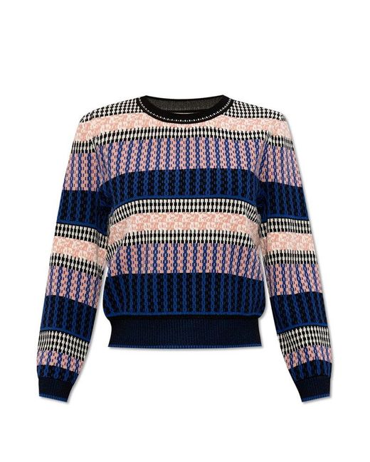 Diane von Furstenberg Blue 'kateshia' Patterned Sweater,