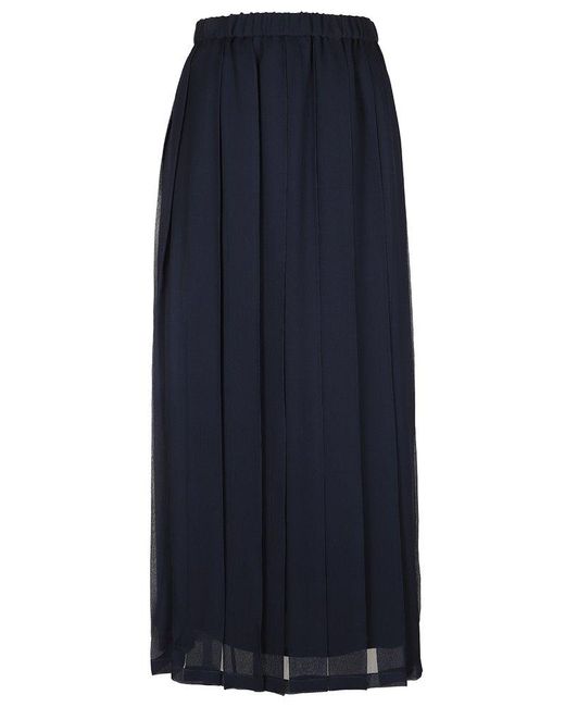 Aspesi Blue Flared Midi Skirt