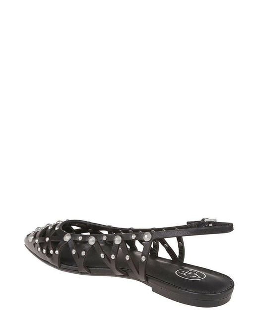 Ash White Bazaar Slingback Stud Embellsished Sandals