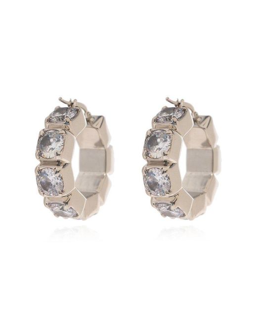 Jil Sander Metallic Crystal-embellished Earrings,