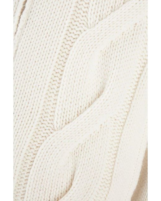Brunello Cucinelli White Cable-knit Padded Jacket for men