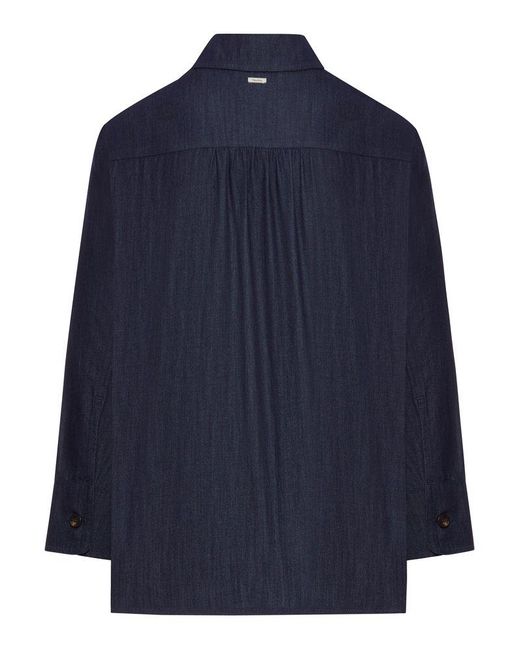 Max Mara Blue Ellen Button-Up Shirt
