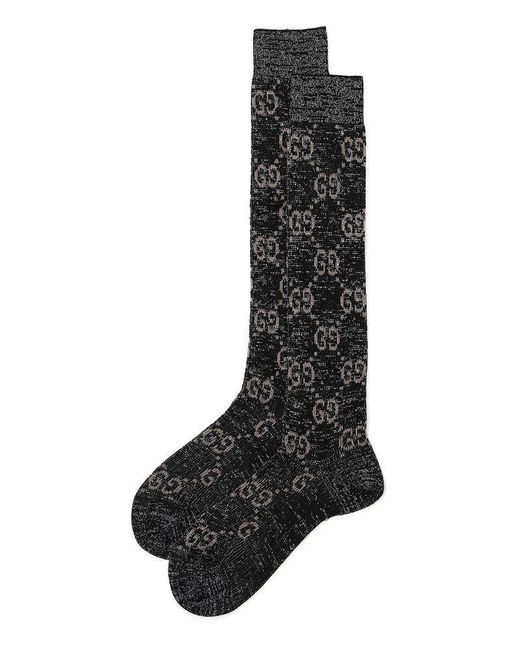 Gucci Lurex Interlocking G Socks Black