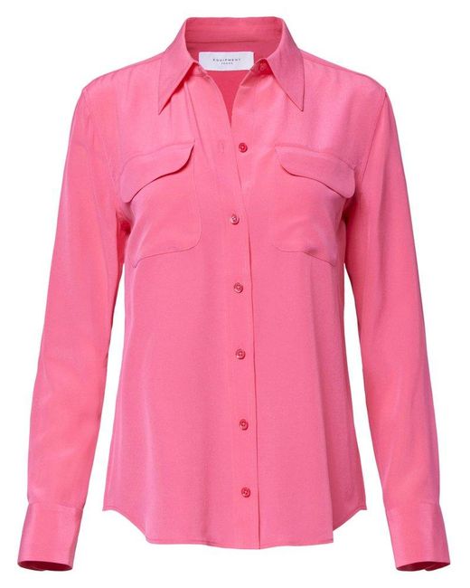 Equipment Pink Button-Up Blouse