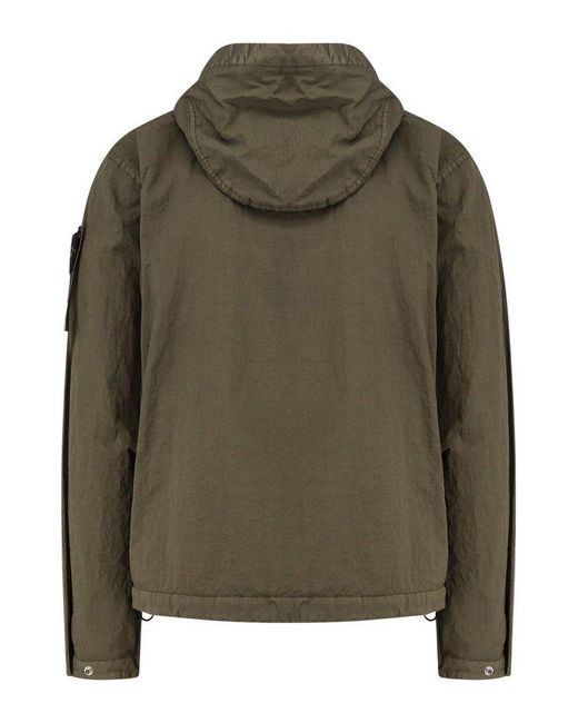 Stone Island Green Compass-Badge Zipped Jacket for men