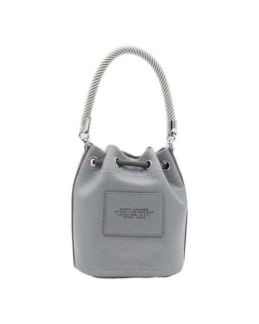 Marc Jacobs Gray Wolf Grey Leather The Bucket Tote Bag