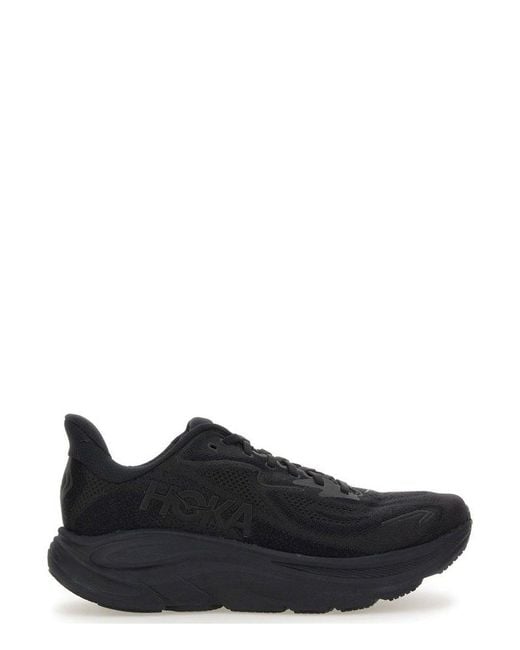 Hoka One One Black Clifton 10 Lace-Up Sneakers for men