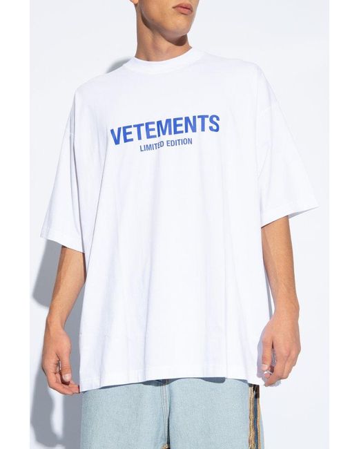Vetements White T-shirt With Logo, for men
