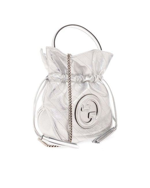 Gucci White 'blondie Mini' Bucket Shoulder Bag,