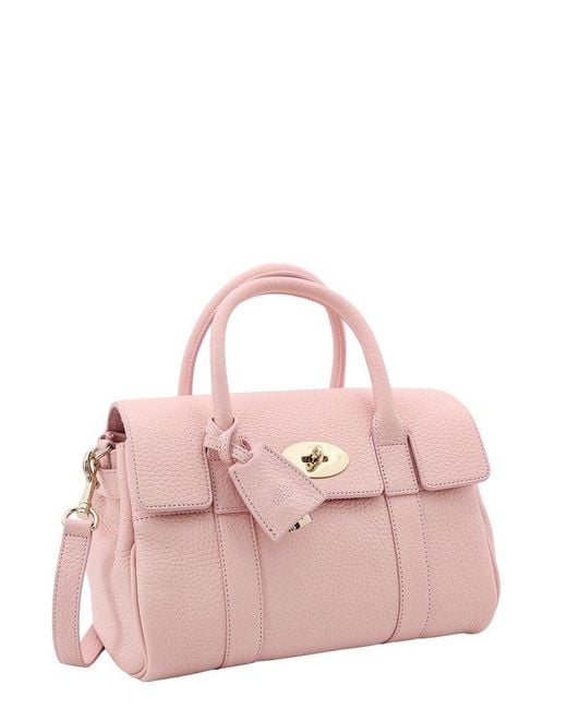 Mulberry Pink Bayswater Foldover Top Small Tote Bag