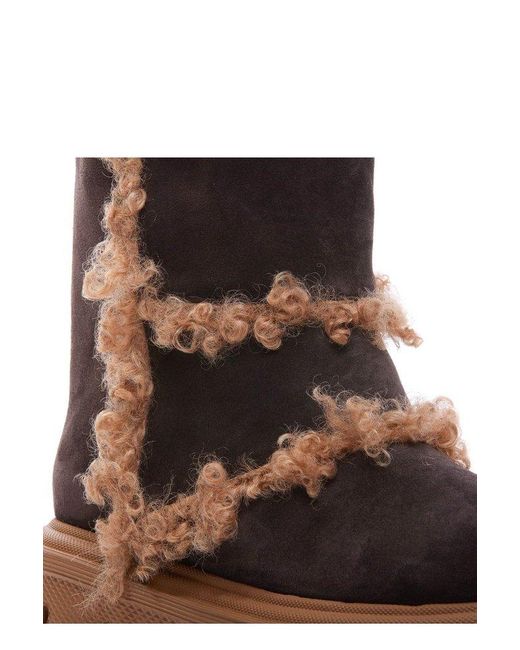 Casadei Brown Dolomiti Marica Faux-fur Detailed Boots