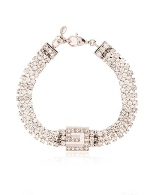 Gucci Metallic Crystal-embellished Brass Bracelet