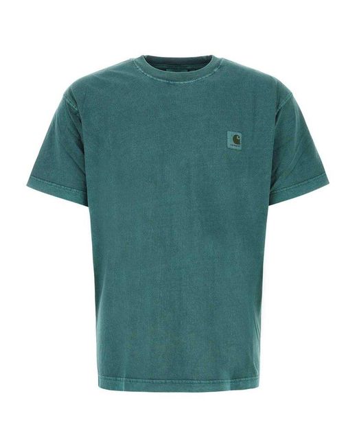 Carhartt WIP Green Nelson Logo Patch Crewneck T-shirt for men