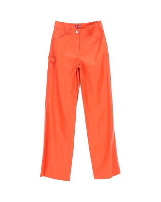 STAUD Domino Wide-leg Pants in Orange | Lyst