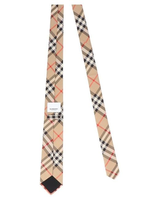 Burberry White Vintage Checked Pointed Tip Tie for men