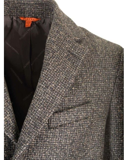 Barena Gray Baron Single-breasted Coat for men