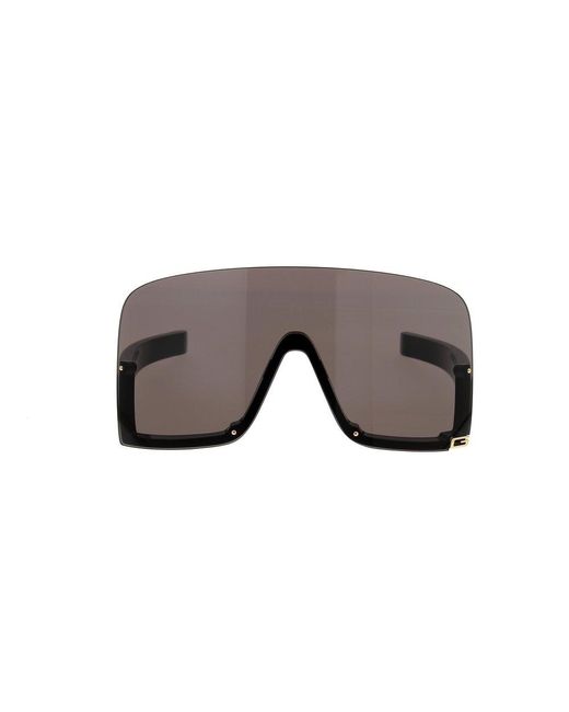 Gucci Gray Square G Shield-frame Sunglasses