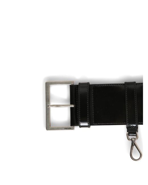 Prada Black Logo-Engraved Bag Strap