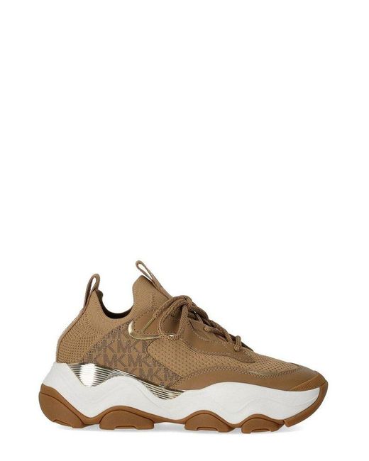 MICHAEL Michael Kors Brown Atlas Lace-Up Sneakers