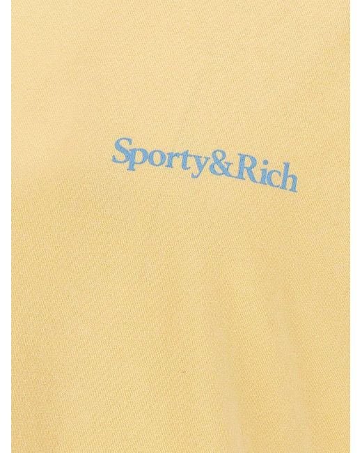 Sporty & Rich Yellow Health Is Wealth Crewneck T-shirt
