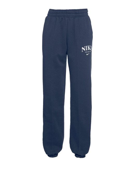 Nike Logo-printed Elasticated Waistband Baggy Joggers in Blue | Lyst Canada