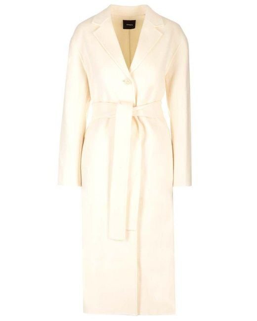 Theory White Wool And Cashmere Coat